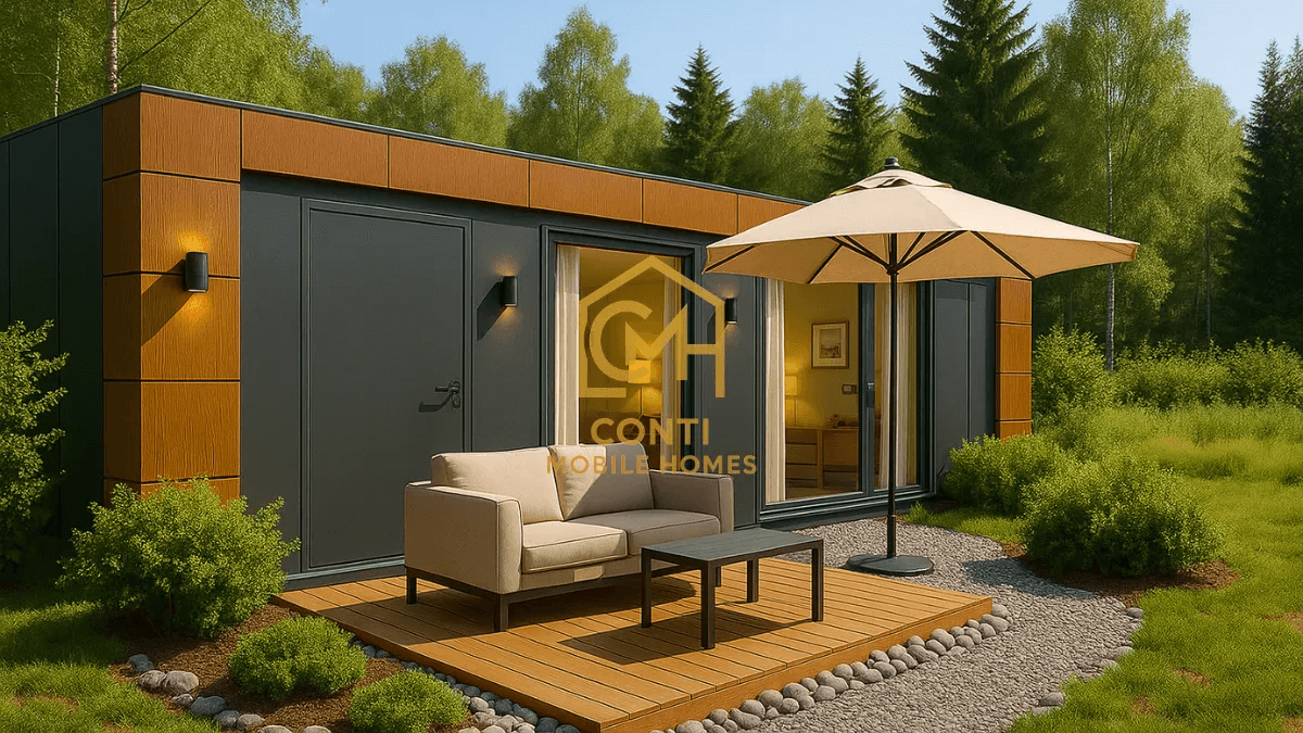 wnętrze kontenera mieszkalnego przystosowanego do całorocznego zamieszkania