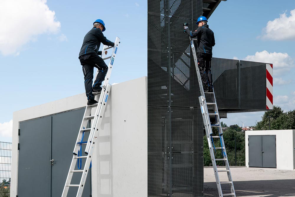 Praca na drabinie zgodnej z wymogami TRBS